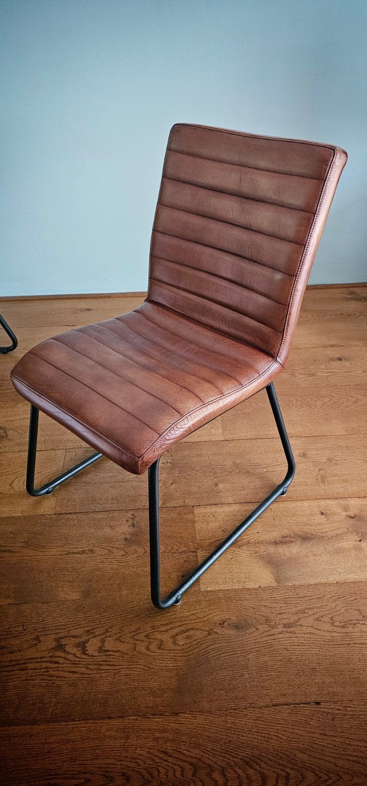 4 prachtig gevlamd leren stoelen, Ophalen, Bruin, Zo goed als nieuw, Vijf, Zes of meer stoelen
