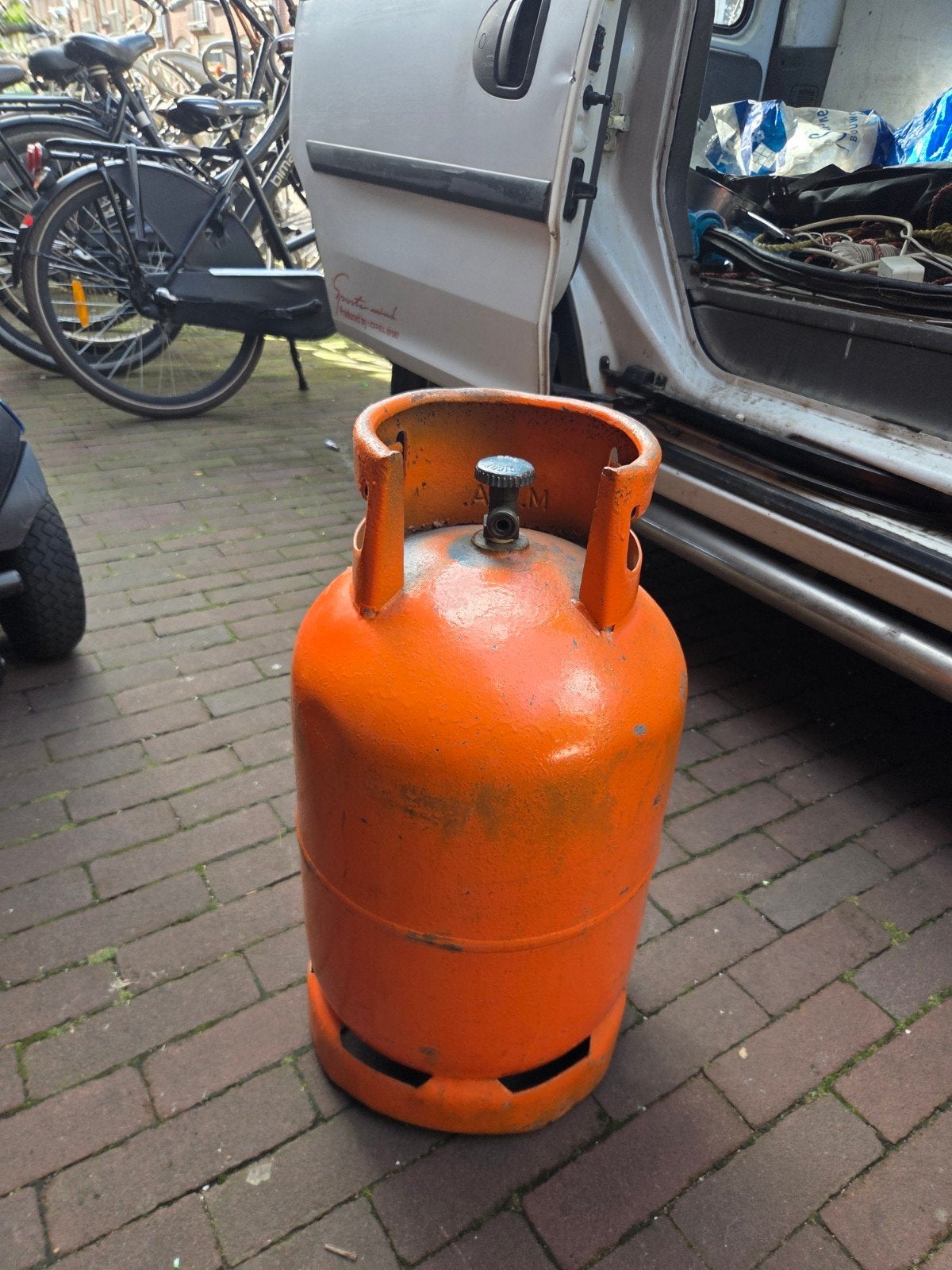 gasfles  3 kwart vol, Ophalen of Verzenden, Gebruikt
