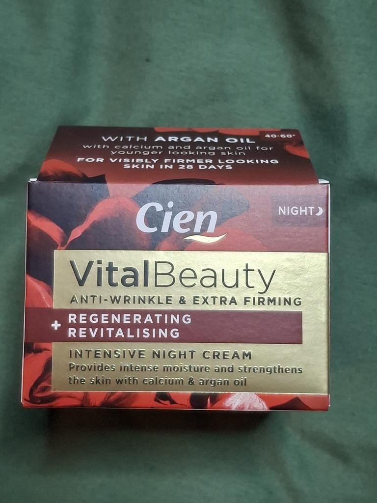 Cien Vital Beauty Anti-Rimpel Nachtcrème met Arganolie, Ophalen of Verzenden, Nieuw, Gehele gezicht, Verzorging