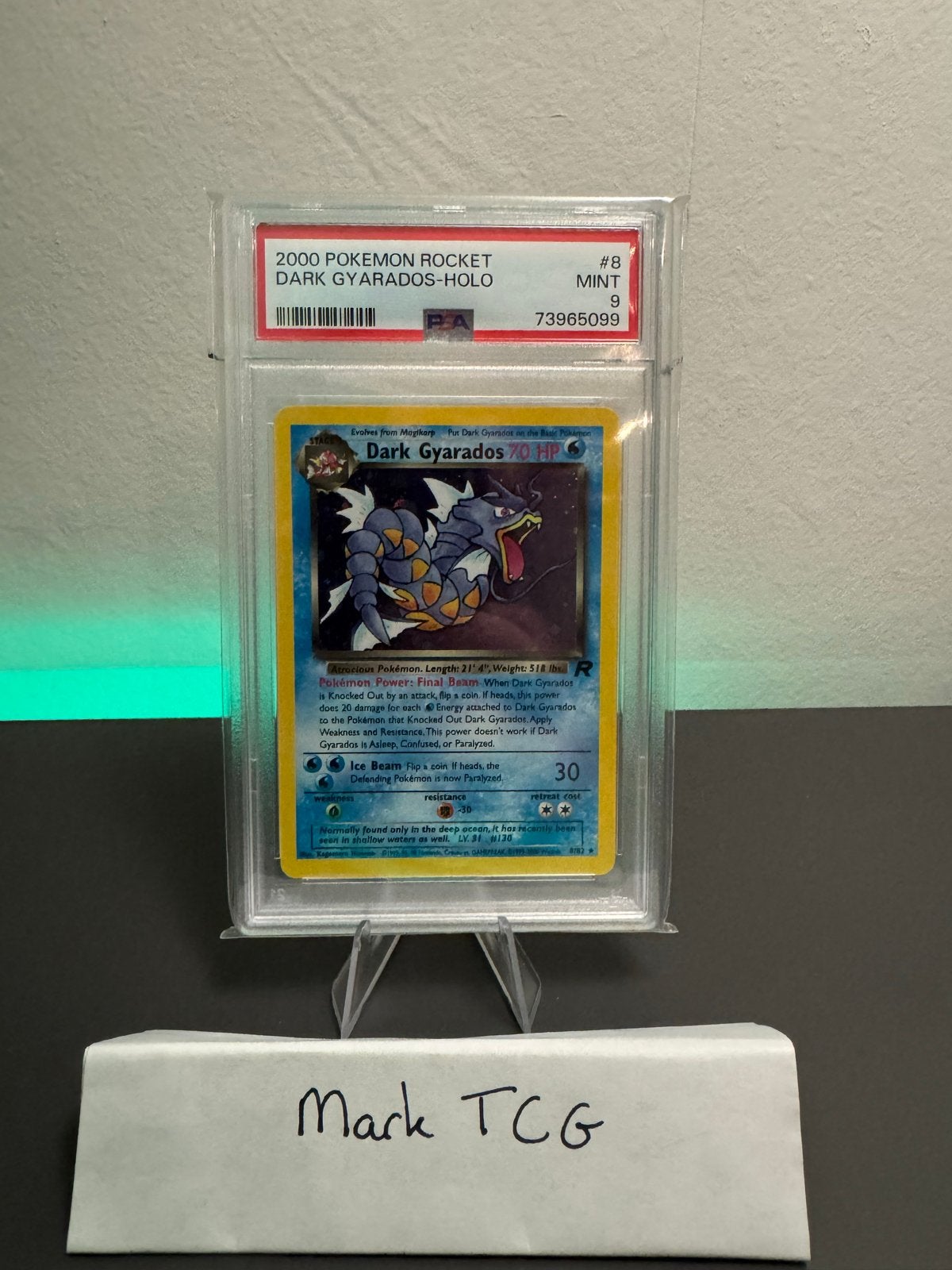 Pokémon Dark Gyarados Holo 8/82 PSA 9 Rocket Set, Hobby en Vrije tijd, Verzamelkaartspellen | Pokémon, Ophalen of Verzenden, Zo goed als nieuw