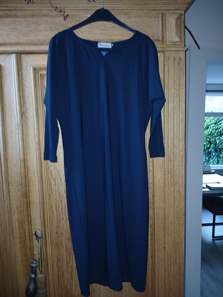 Provence jurk - travelstof, Maat 38/40 (M), Blauw, Ophalen of Verzenden, Gedragen