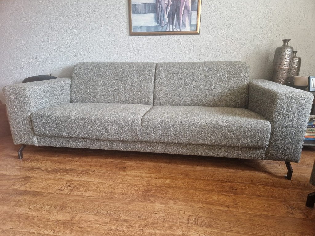 Zo goed als nieuwe 2,5-zitsbank - Grijs/Groen, Ophalen, Alle, Driepersoons, 75 tot 100 cm
