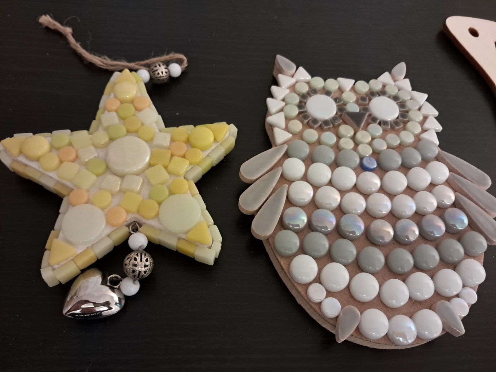 Mooie mozaïek decoratie: Uil en Ster, Gebruikt, Handgemaakt, Meerkleurig, Ophalen of Verzenden