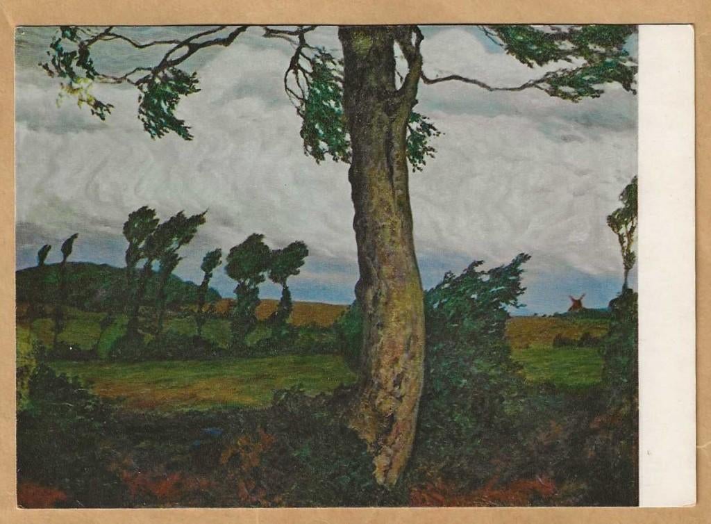 Ansichtkaart.  Fritz Overbeck- Baume im Sturm., Ophalen of Verzenden, 1940 tot 1960, Ongelopen, Ambachten of Beroep