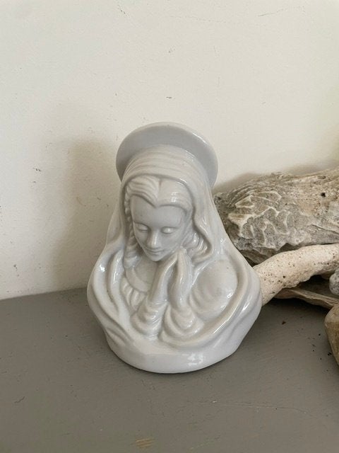 Vintage Maria / Madonna beeld geurbrander. Wit porselein, Ophalen, Zo goed als nieuw, Beeld(je), Christendom | Katholiek