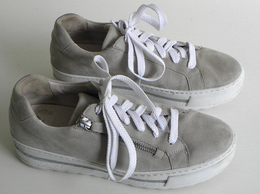 Gabor Comfort Nubuck Sneakers maat 5½ (38½/39) wijdte H, Gabor, Ophalen of Verzenden, Grijs, Sneakers of Gympen