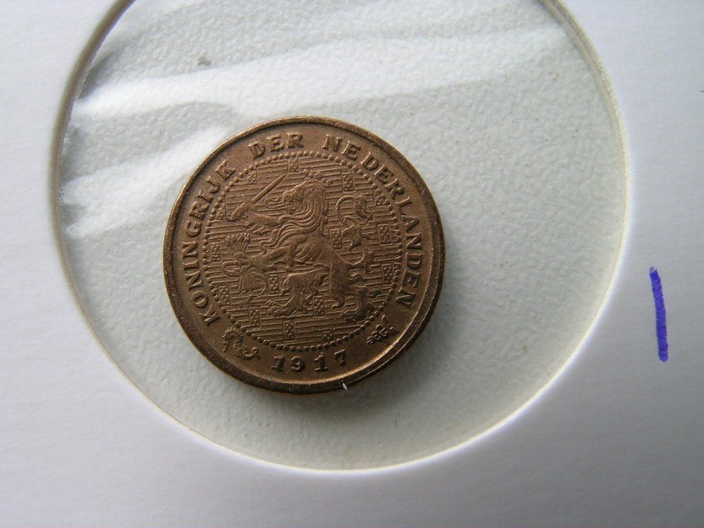 Halve Cent 1917 (nr 1), Postzegels en Munten, Munten | Nederland, Ophalen of Verzenden, Koningin Wilhelmina, Overige waardes, Losse munt