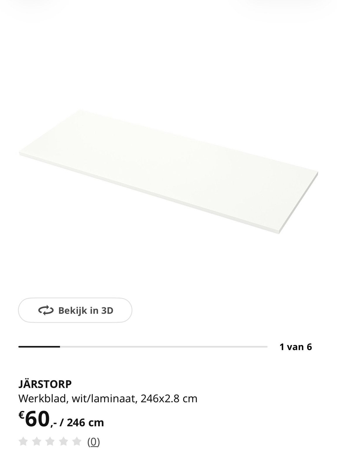 Keuken werkblad Ikea Järstorp, Ophalen