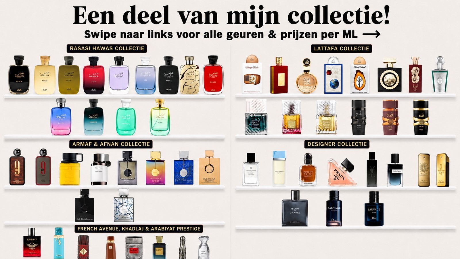 100+ Bekende Arabische & Designer Parfum samples | 1 tot 5ml, Ophalen of Verzenden, Nieuw