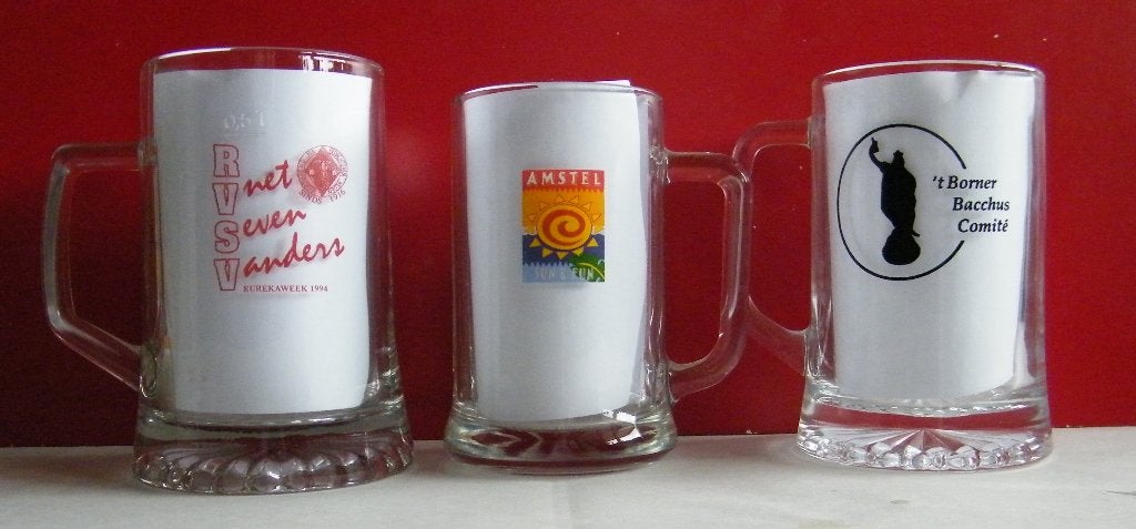Amstel Bier Pullen met opdruk-15-, Ophalen, Zo goed als nieuw, Pul(len), Amstel