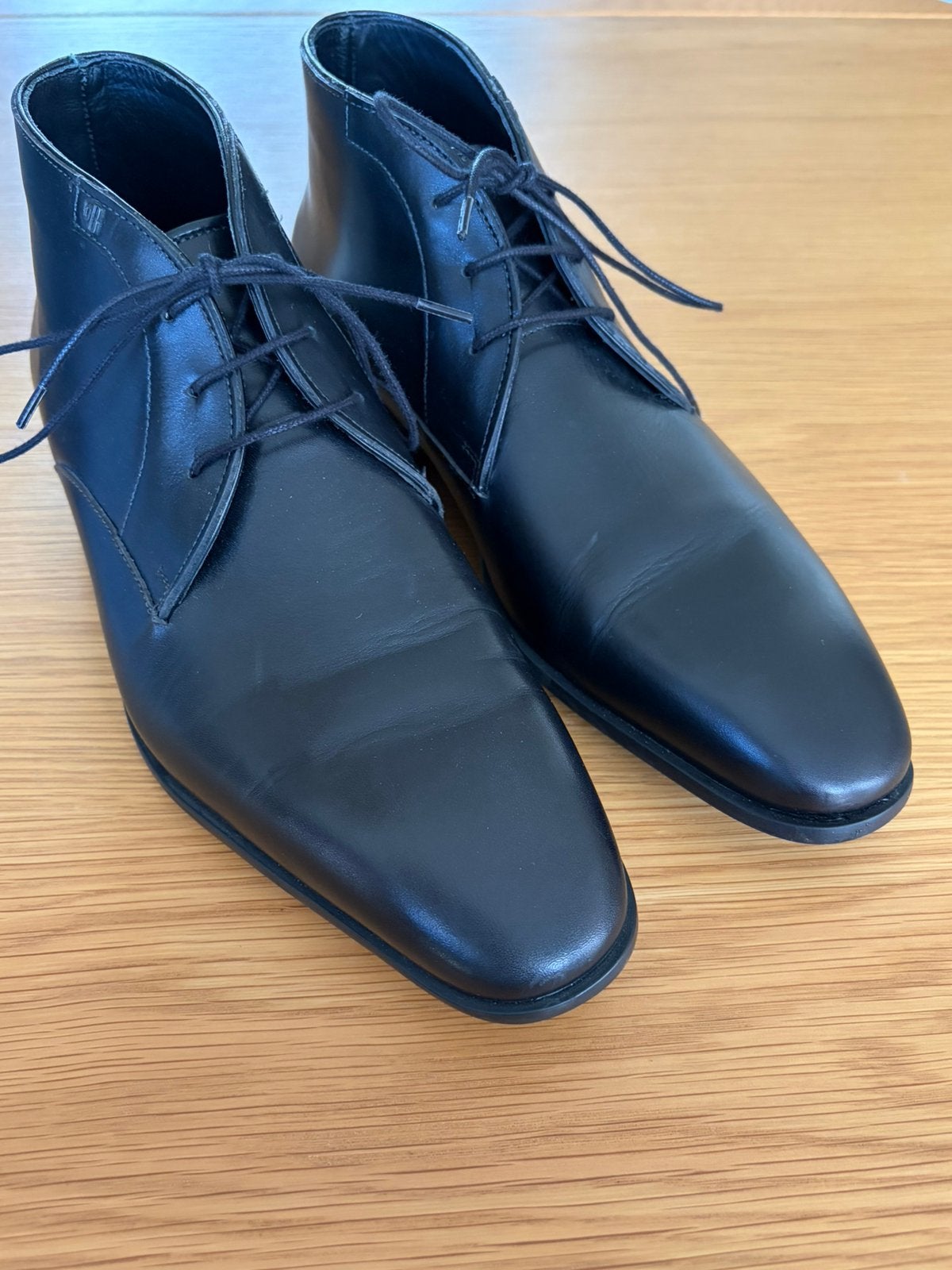 Van Bommel zwarte halfhoge lederen schoenen, 40, Kleding | Heren, Ophalen of Verzenden, Zo goed als nieuw, Zwart