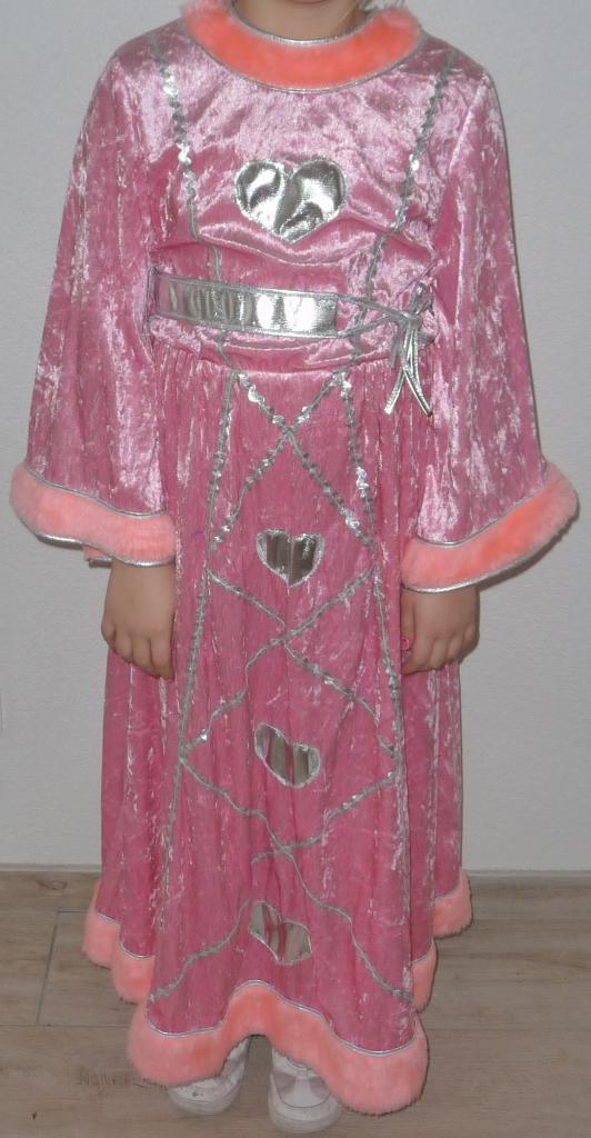 Velours Prinsessen jurk ZGAN Maat 140 (Roze), Ophalen of Verzenden, Zo goed als nieuw, 134 t/m 140, Meisje