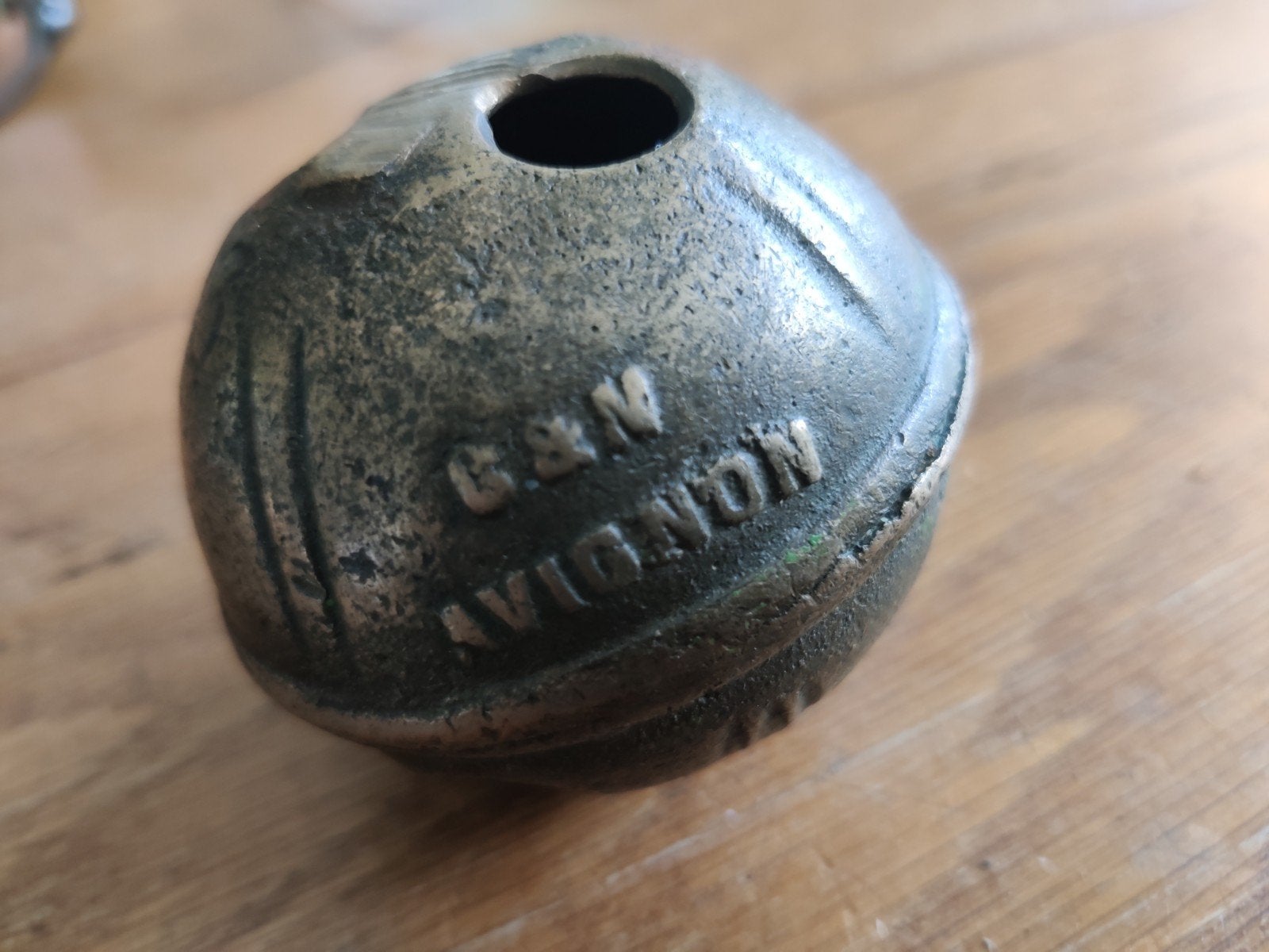 Oude bronzen bel C & M Avignon, Antiek en Kunst, Antiek | Koper en Brons, Ophalen of Verzenden