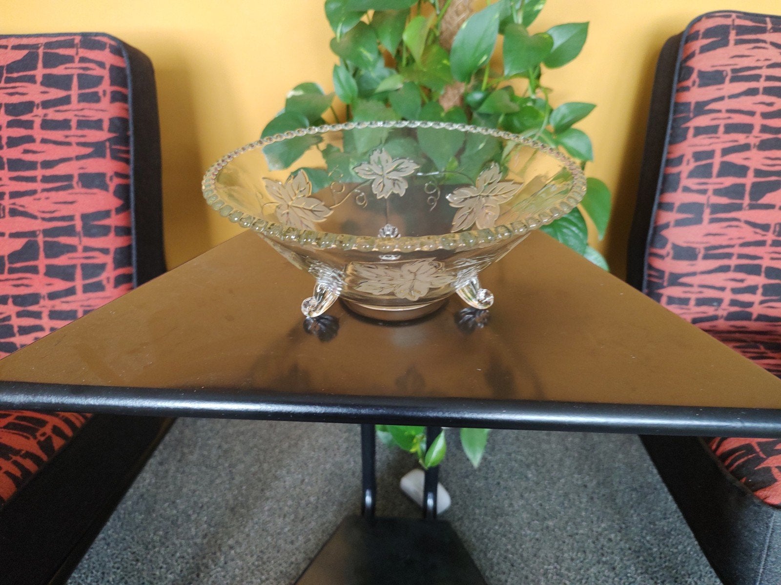 vintage glazen schaal, Ophalen, Waterval