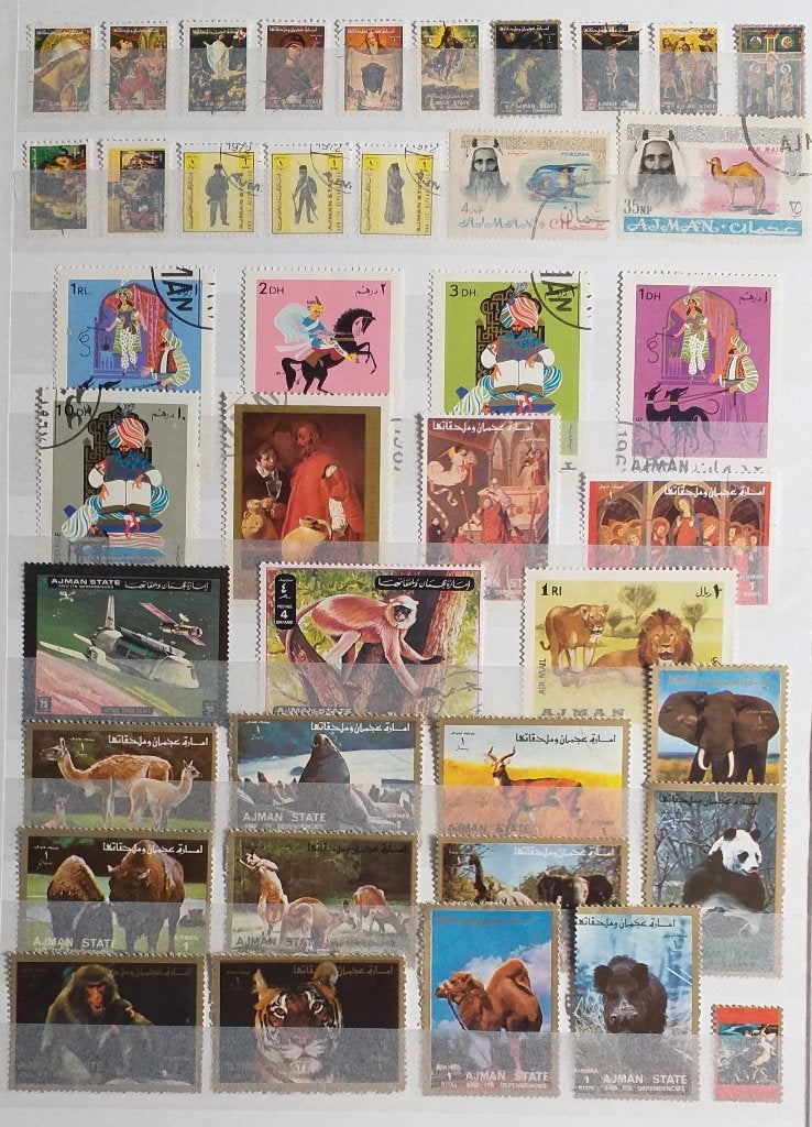 POSTZEGELS AJMAN GESTEMPELD, Postzegels en Munten, Verzenden, Gestempeld, Midden-Oosten