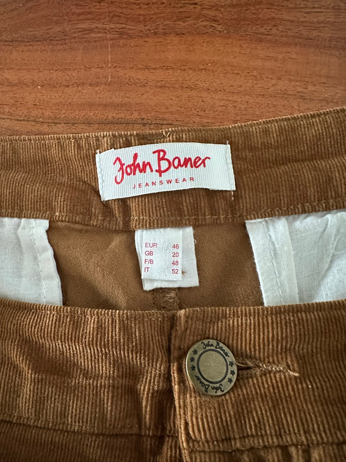 Nieuwe John Baner Jeanswear ribbroek - Maat 46 (XL), Kleding | Dames, Bruin, Maat 46/48 (XL) of groter, Nieuw, Ophalen of Verzenden