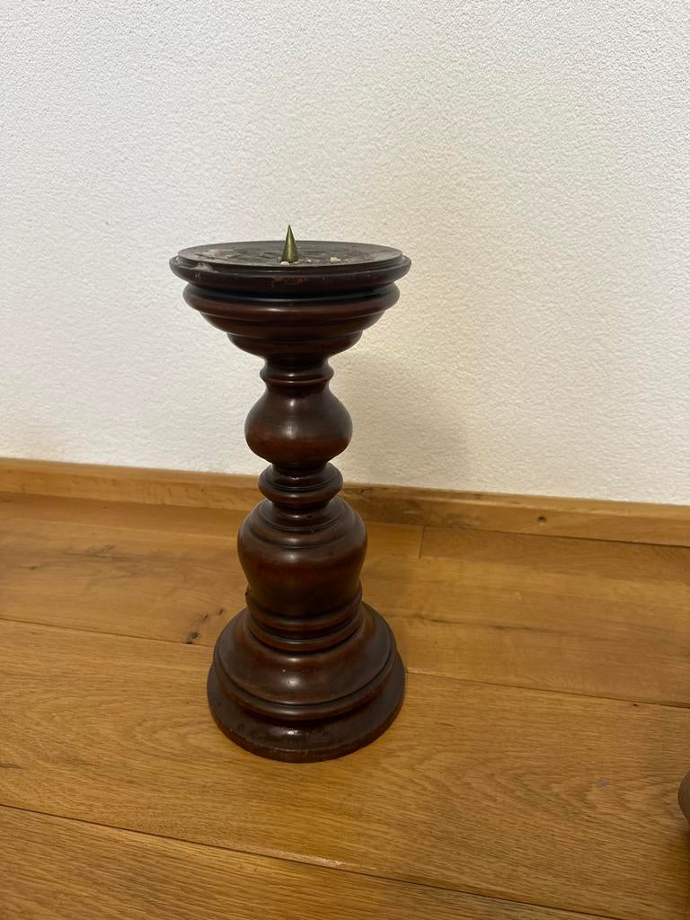 Houten kandelaar., Huis en Inrichting, Woonaccessoires | Kandelaars en Kaarsen, Ophalen of Verzenden, Zo goed als nieuw, Kandelaar