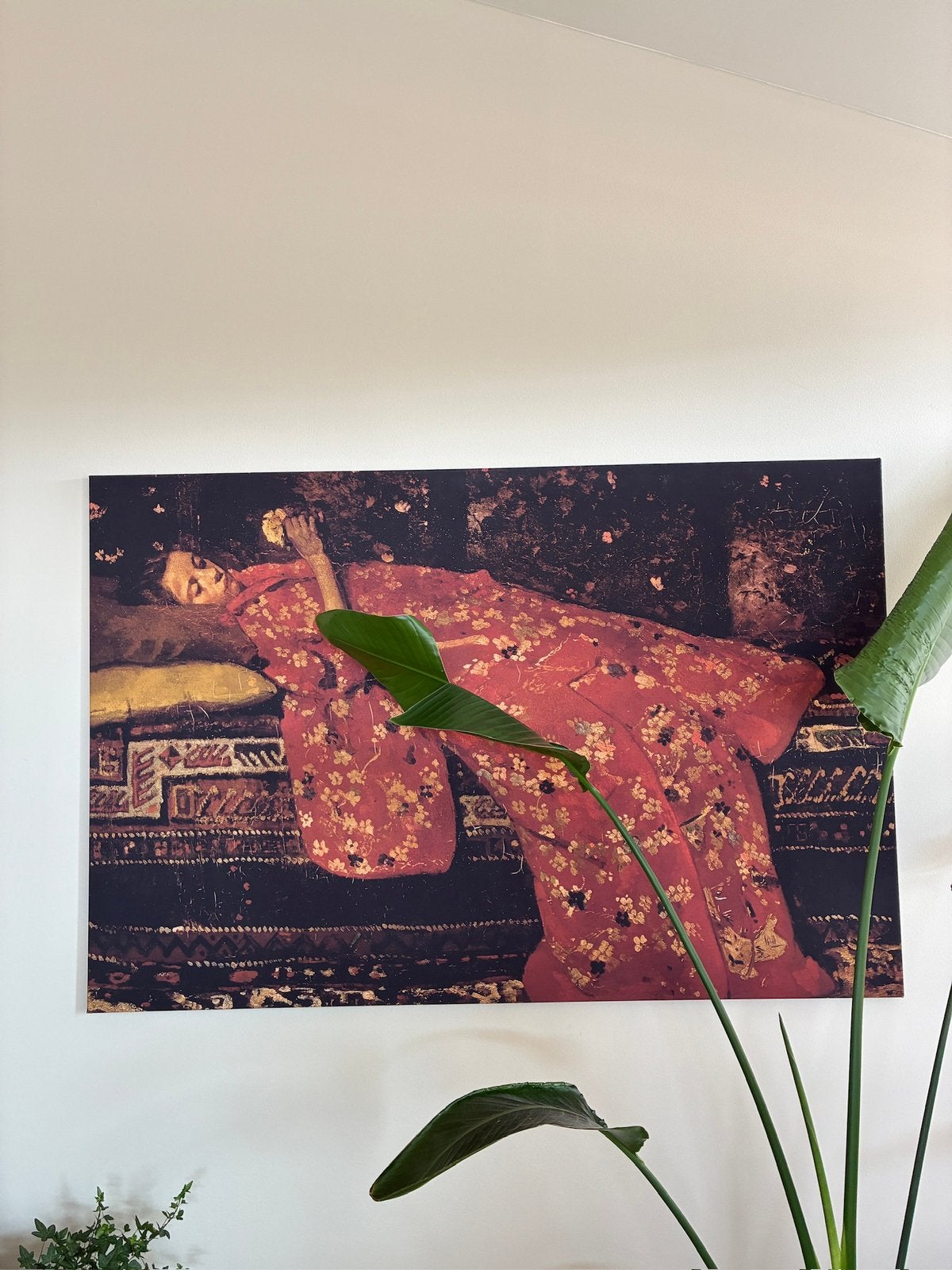 Canvas doek schilderij Breitner - Meisje in kimono, Ophalen, Doek, Portret of Personen, Impressionistisch