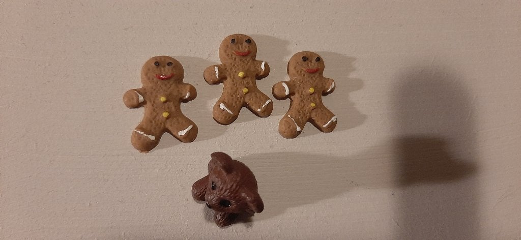 Miniatuur peperkoekmannetjes en beertje, Verzamelen, Ophalen of Verzenden, Zo goed als nieuw, Decoratie
