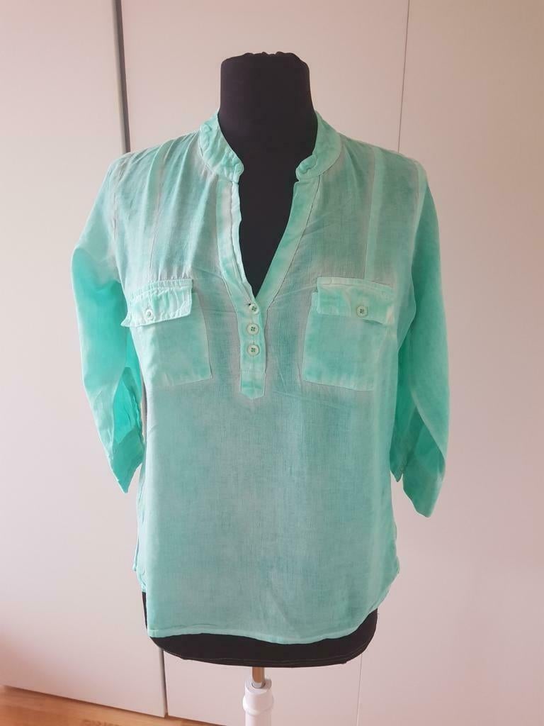 Mintgroene katoenen Jacky Mills blouse - maat 38 ***zgan***, Ophalen of Verzenden, Zo goed als nieuw, Maat 38/40 (M), Groen