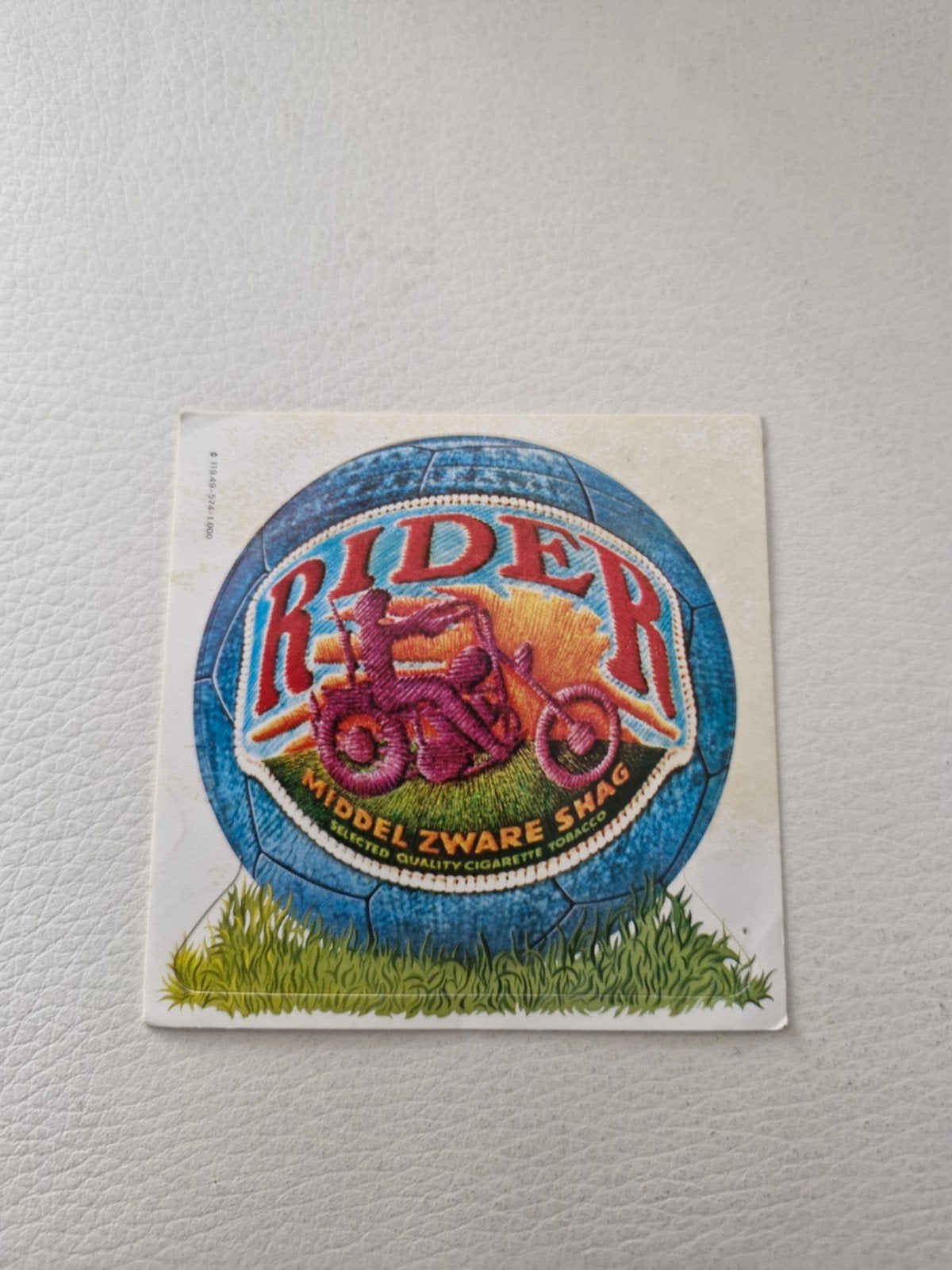 12118 Vintage Rider Middel Zware Shag Sticker - Tabak Reclam, Verzamelen, Ophalen of Verzenden, Gebruikt, Overige typen
