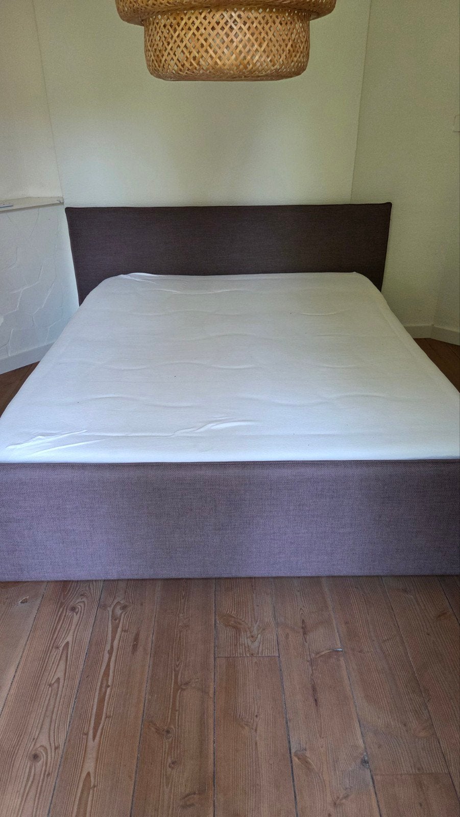 Auping Boxspring Dublin Maximus 180x210 met topper, Ophalen, Bruin, 210 cm, Tweepersoons