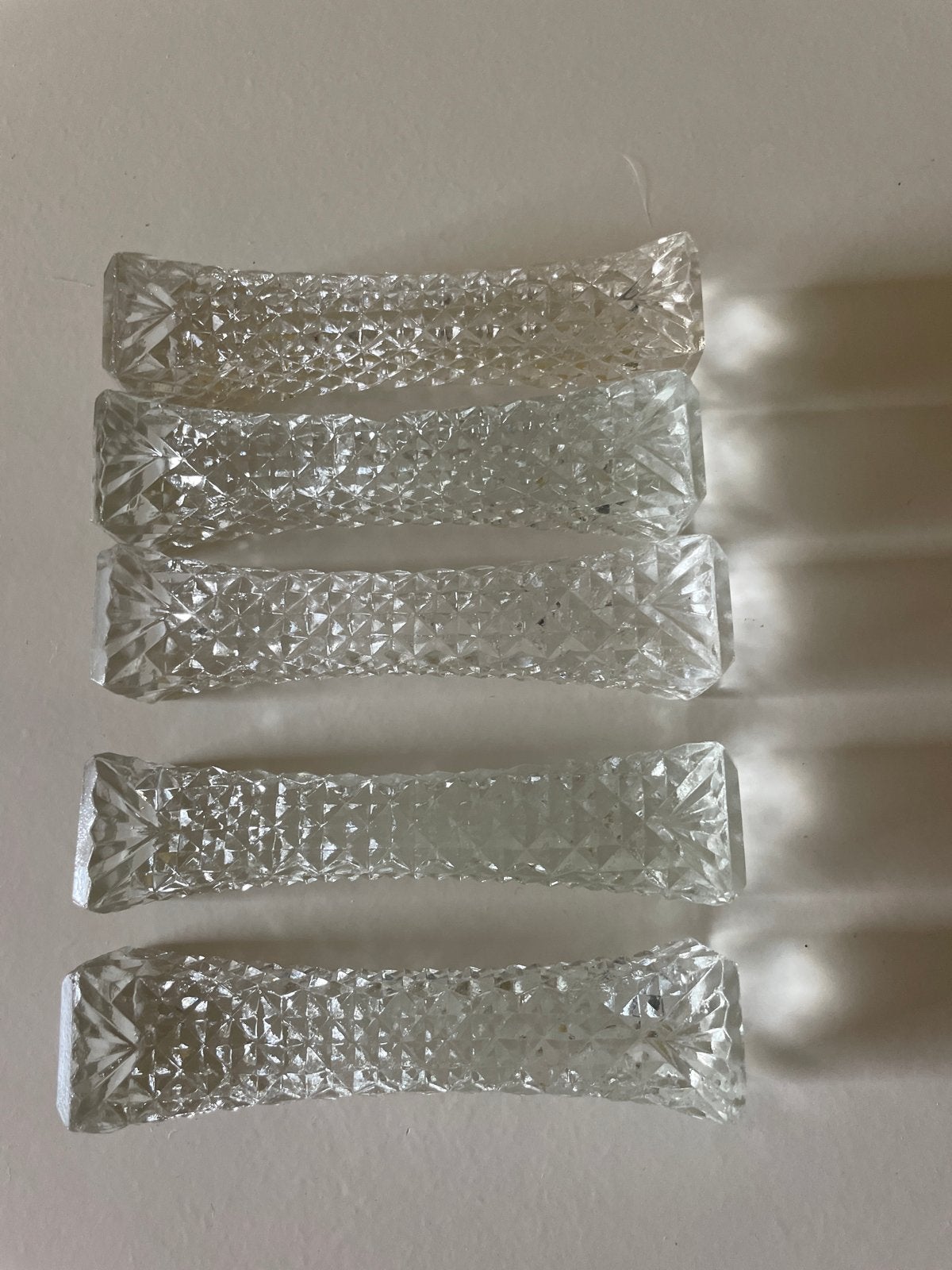 Set van 5 kristallen messenleggers, Antiek en Kunst, Antiek | Glas en Kristal, Ophalen