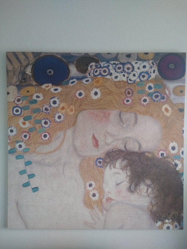 Ikea canvas moeder en kind Gustav Klimt, Ophalen, Zo goed als nieuw, Schilderij, 75 tot 100 cm