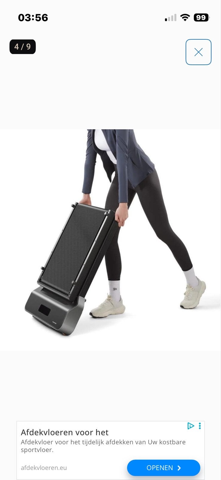 KingSmith Opvouwbare Loopband + afstandbediening, Ophalen, Zo goed als nieuw, Metaal, Loopband
