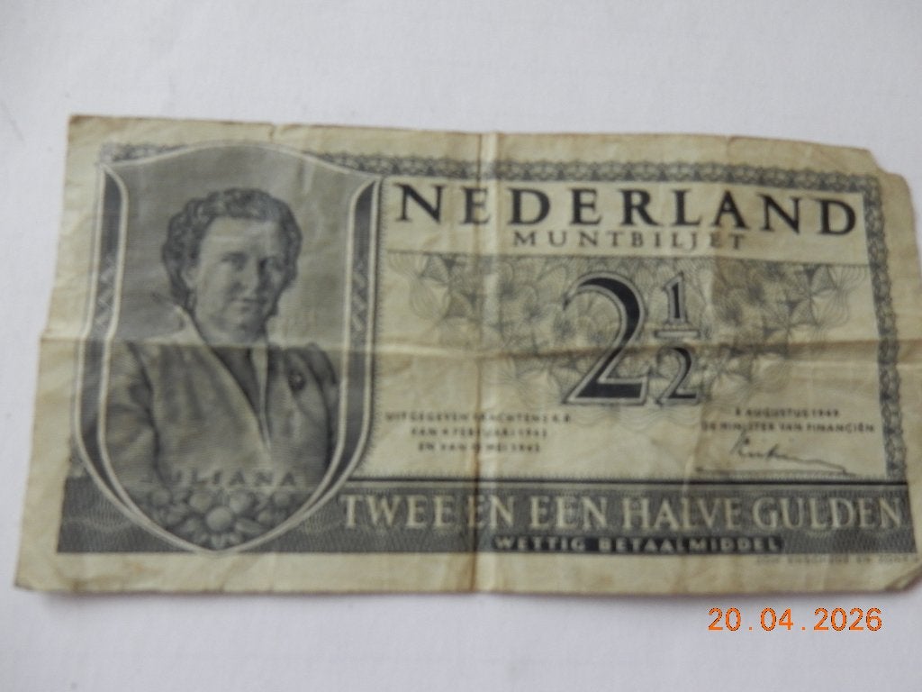 bankbiljet nederland FL2,50 uit 1949, Postzegels en Munten, Ophalen of Verzenden, 2½ gulden, Los biljet
