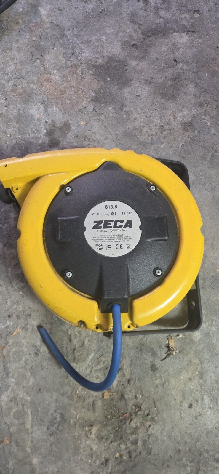 ZECA Luchtslanghaspel 12 bar - 813/8, Doe-het-zelf en Verbouw, Gebruikt, 10 bar of meer, Ophalen of Verzenden, Minder dan 200 liter/min