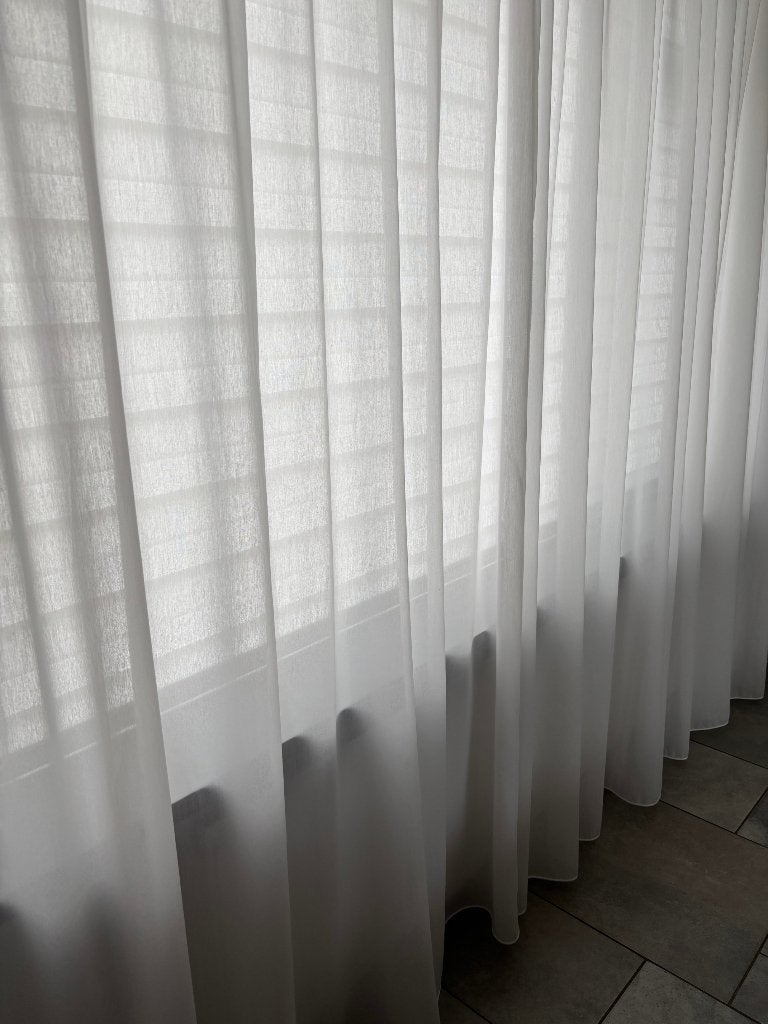Lichte vitrage, wit, 2 stuks, Ophalen of Verzenden, Gebruikt, Wit