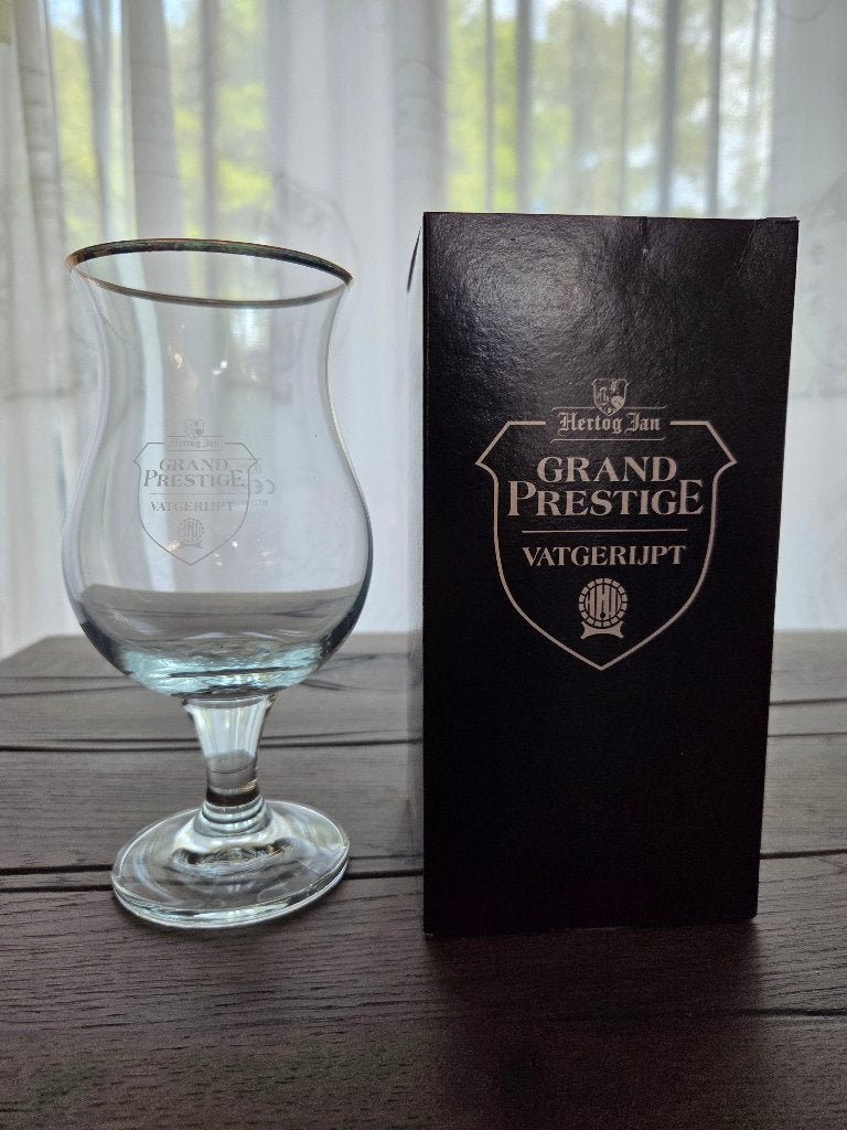 Bierglas Hertog Jan Grand Prestige Vatgerijpt (Nieuw) #266, Verzamelen, Biermerken, Ophalen of Verzenden, Nieuw, Glas of Glazen