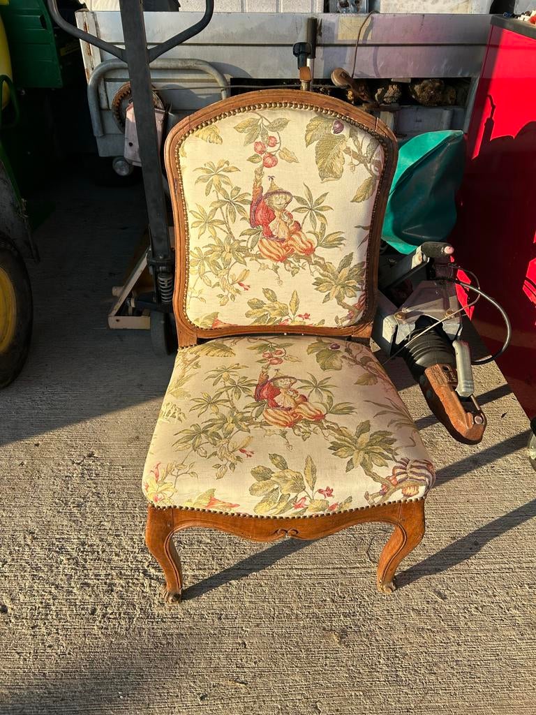 Antieke stoel met apenprint, Ophalen of Verzenden