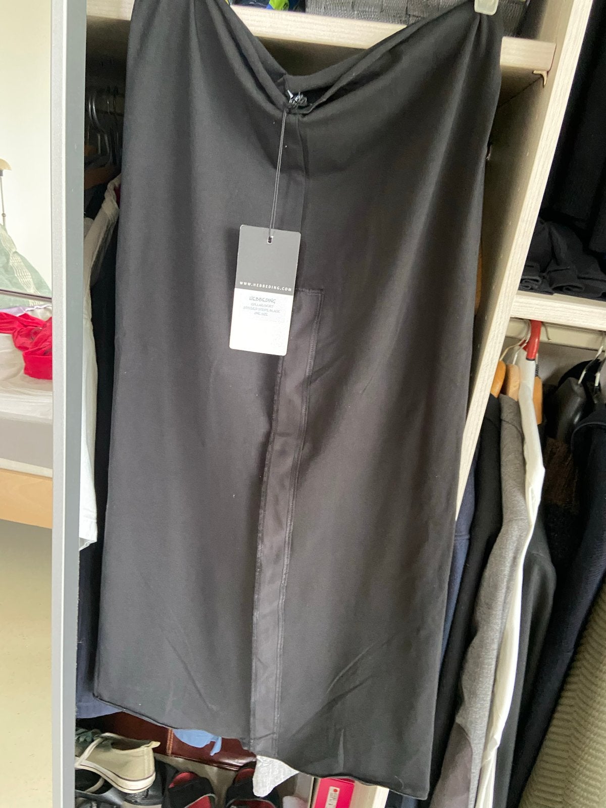 Hebbeding Kokerrok All Size met Grote Split Achter Zwart, Kleding | Dames, Zwart, Maat 42/44 (L), Nieuw, Ophalen of Verzenden
