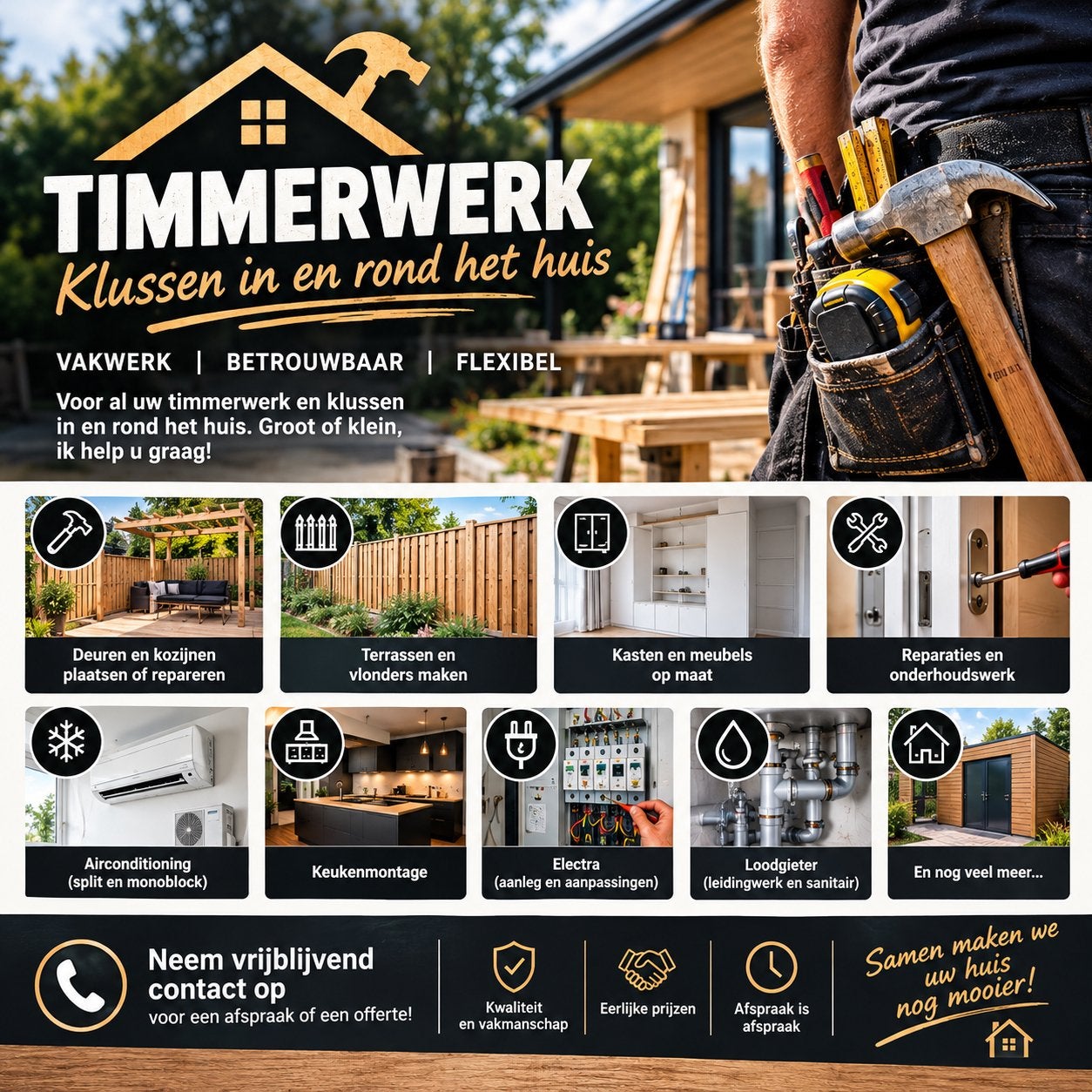 Klussen in en om het huis!, Tuin en Terras, Ophalen of Verzenden