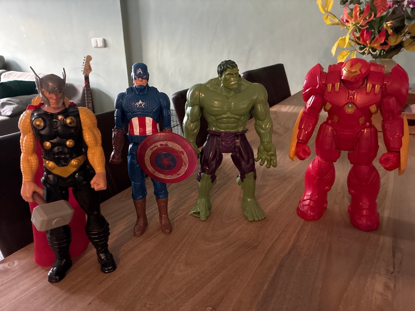 Avengers Actiefiguren Set: Thor, Captain America, Hulk, Iron, Ophalen of Verzenden, Gebruikt