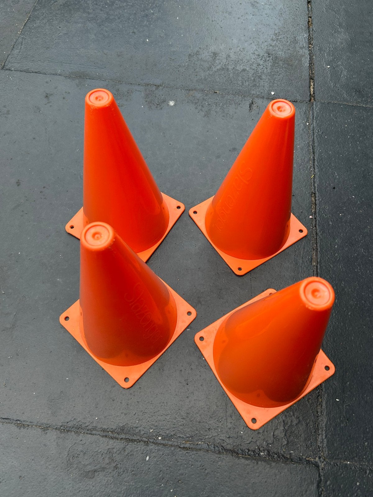 Set van 8 oranje pionnen, Ophalen of Verzenden, Gebruikt