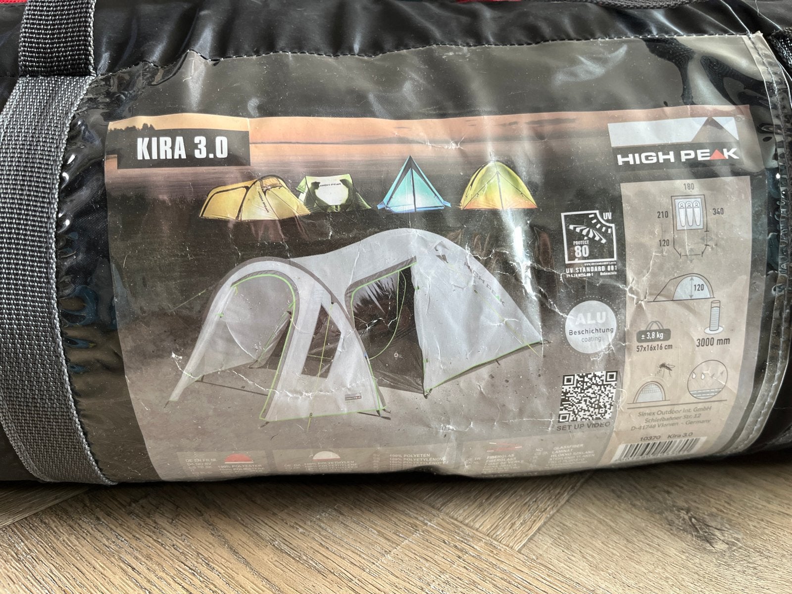 High Peak Kira 3.0 Tent  met passend luchtbed, Ophalen, Zo goed als nieuw, Tot en met 2