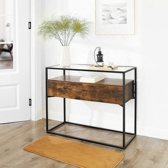 Consoletafel - Bijzettafel - Houtlook - 100x40x80cm, Huis en Inrichting, Ophalen, Nieuw, 75 cm of meer, Rechthoekig