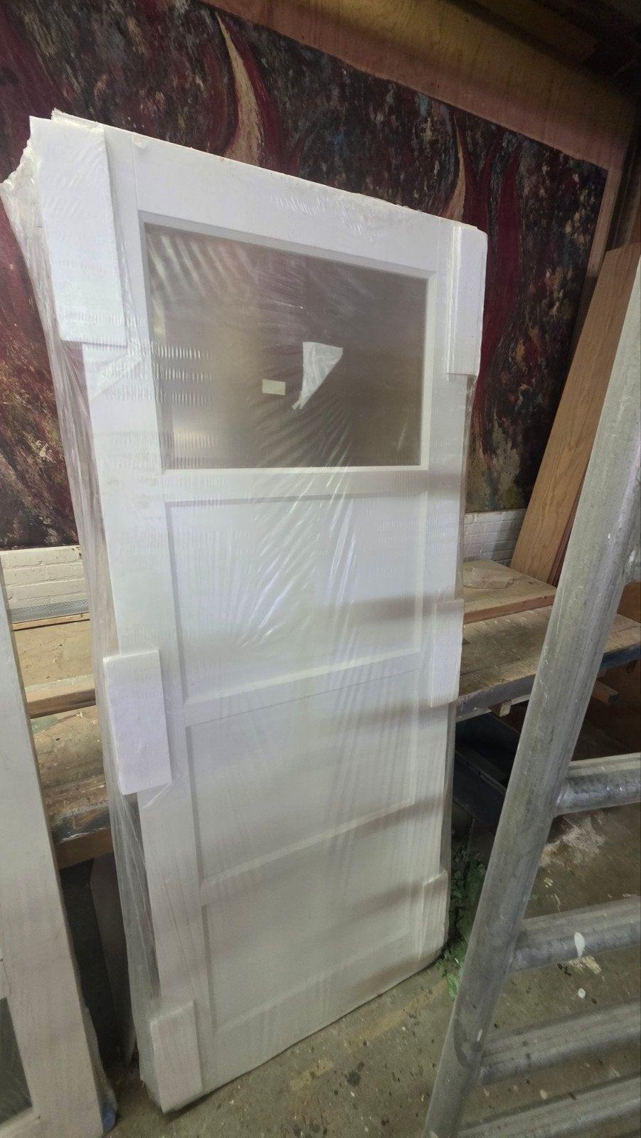 Binnendeur 83x211.5 met bovenlicht en glas, Ophalen, 80 tot 100 cm, Binnendeur, Nieuw