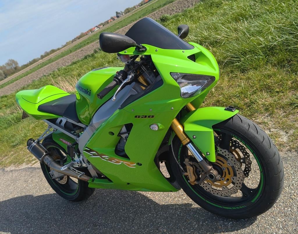 Kawasaki ZX6R ZX-6R 636 groen 2003 Quickshifter, Motoren, Motoren | Kawasaki, Sportuitlaat, 636 cc, 4 cilinders, Motorrijbewijs A