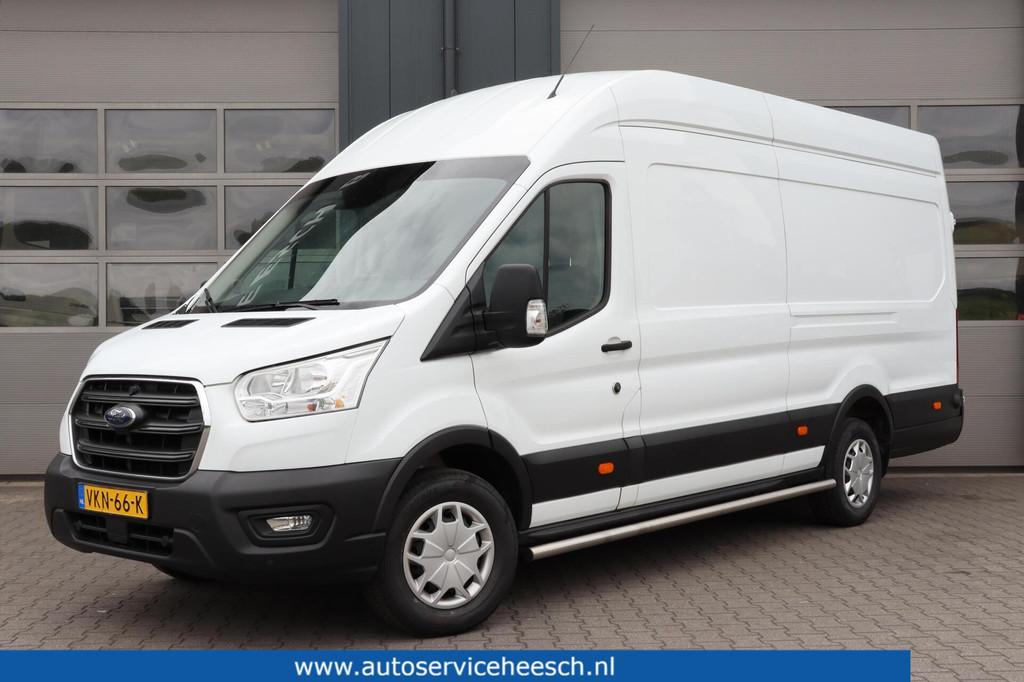 Ford Transit 350 2.0 TDCI L4H3 l AIRCO l NAVI l CAMERA l CRU, Auto's, 4 cilinders, 2800 kg, Wit, Origineel Nederlands