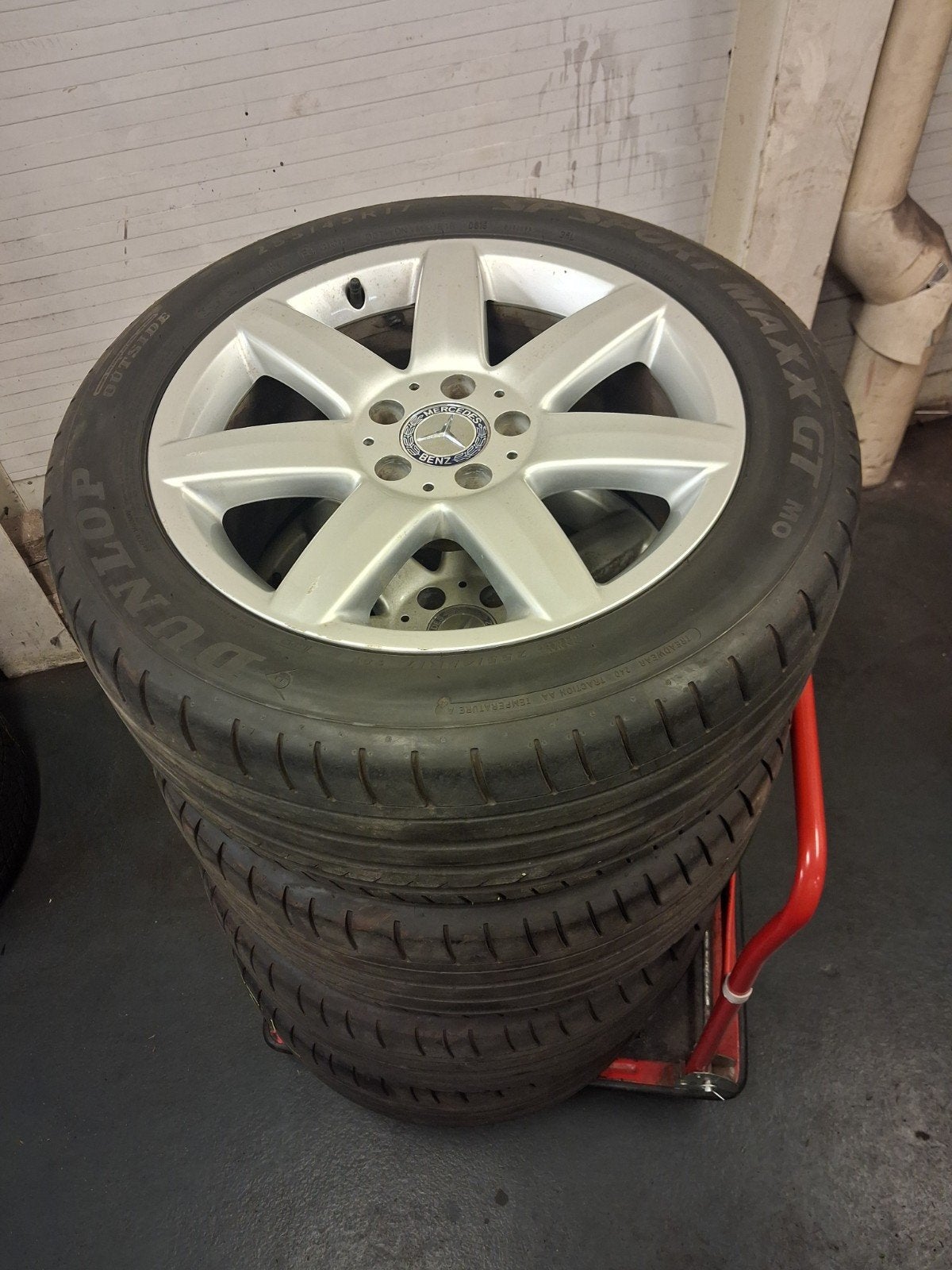 Mercedes SL R230 Velgen met Zomerbanden - 5.5 mm profiel, Auto-onderdelen, Ophalen, Gebruikt, 255 mm, Banden en Velgen