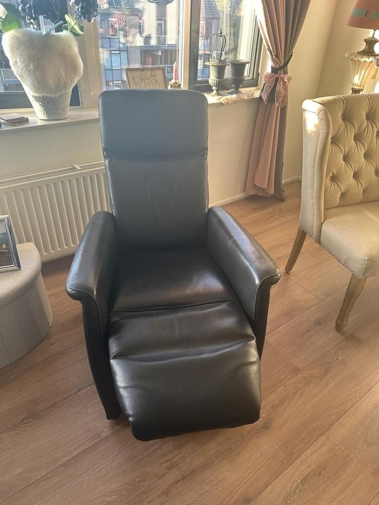 Leren Montel Relaxfauteuil, Huis en Inrichting, Fauteuils, Gebruikt, 50 tot 75 cm, 75 tot 100 cm, Ophalen