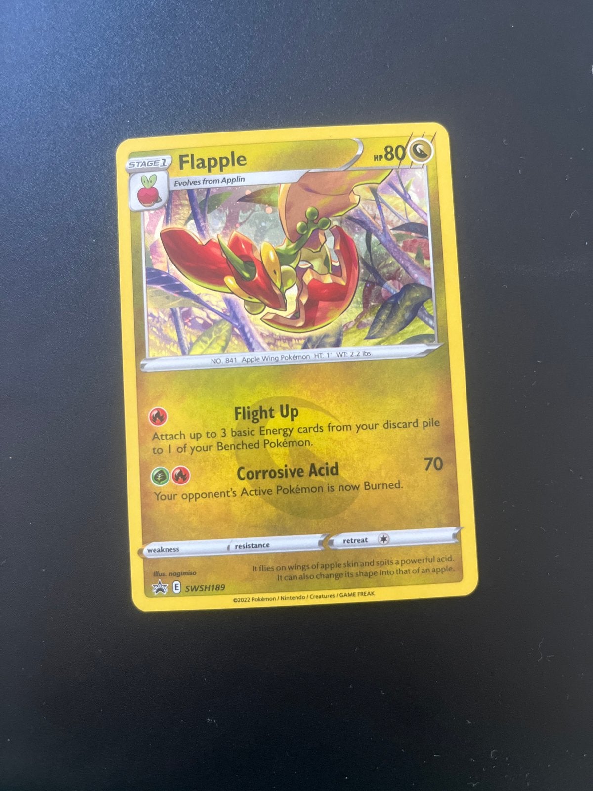 Flapple SWSH189 Pokémon Kaart, Ophalen of Verzenden, Zo goed als nieuw, Losse kaart