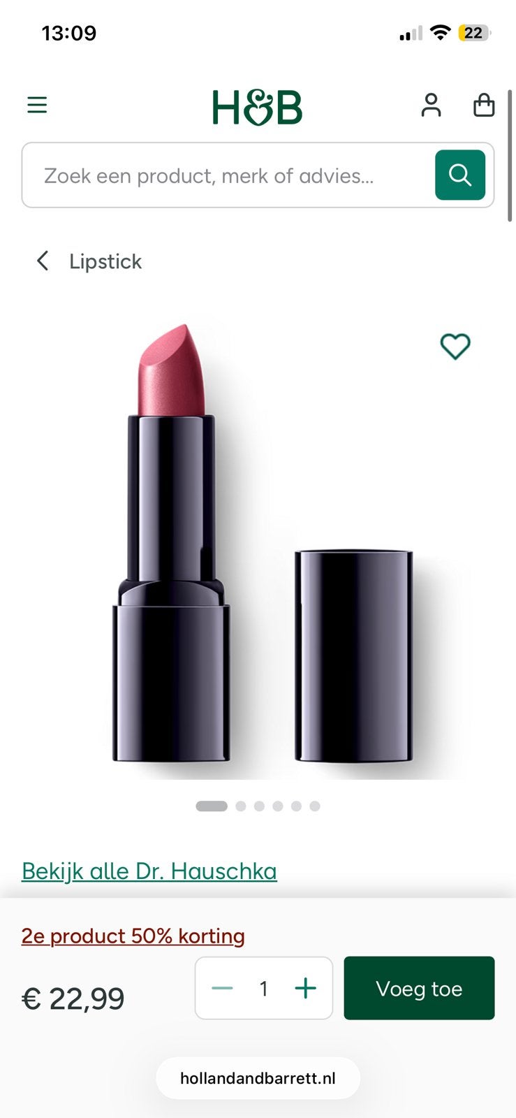Dr Hauschka lippenstift, Ophalen of Verzenden, Zo goed als nieuw, Roze, Lippen