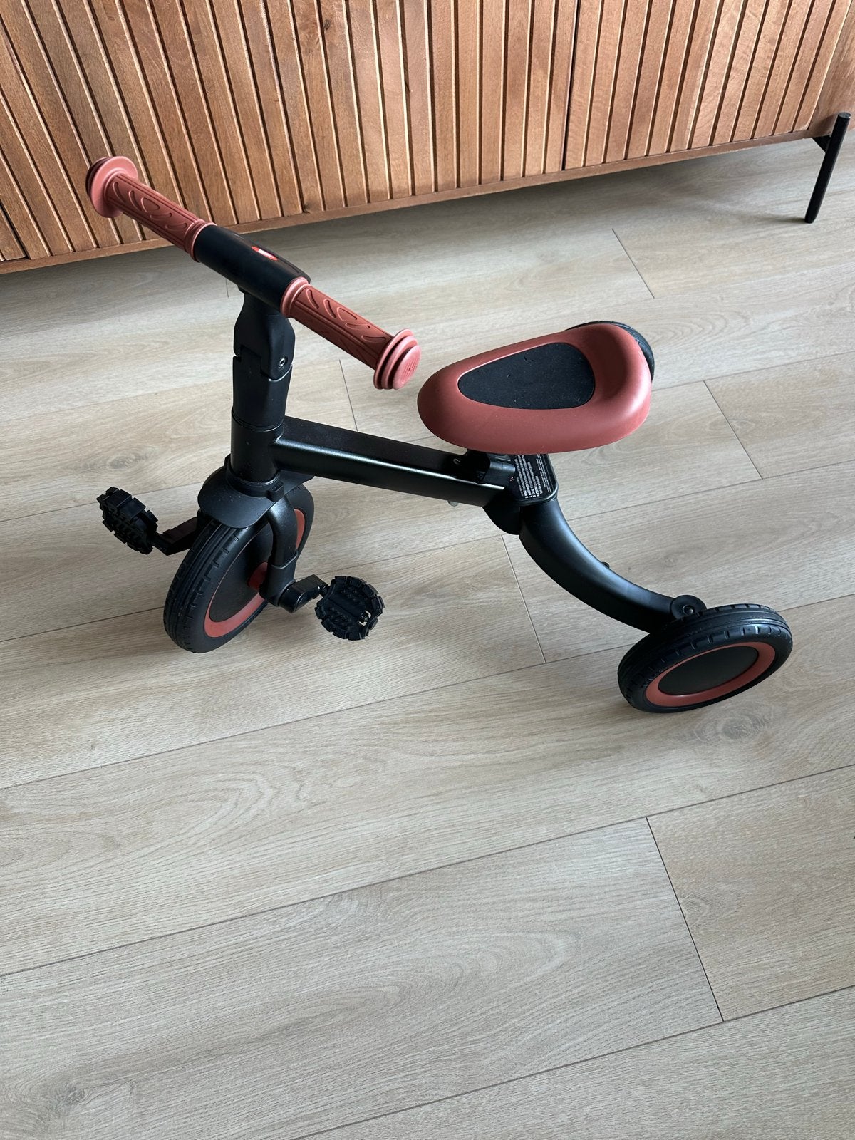 Kinderloopfiets/driewieler 2-in-1 - Zwart/bruin, Ophalen, Zo goed als nieuw, Loopfiets