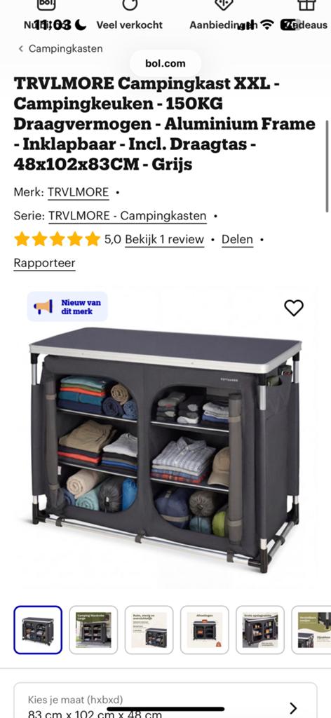 TRVLMORE Campingkast XXL, Caravans en Kamperen, Gebruikt, !, Ophalen of Verzenden, Campingkast