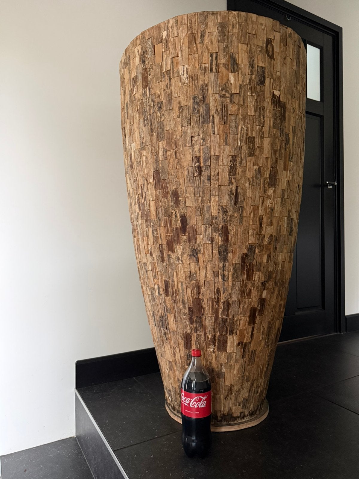 Exclusieve XL Houten Vloervaas / Plantenbak (Cemani/Teak), Ophalen, Zo goed als nieuw